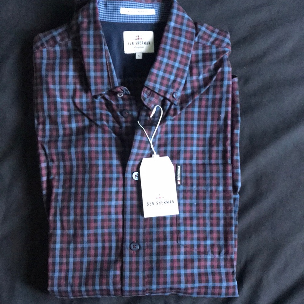 Navy and plum plaid